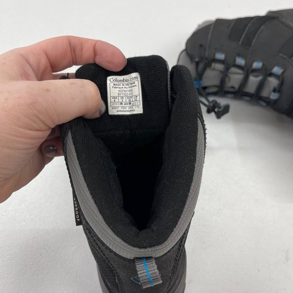 Columbia Rope Tow Black Waterproof Winter Snow Boots Shoes Youth Sz 4 - Picture 4 of 7